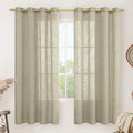 Semi Sheer Linen Curtains 72 Inches Long 2 Panels Set, Light Filtering Rustic by LAMIT
