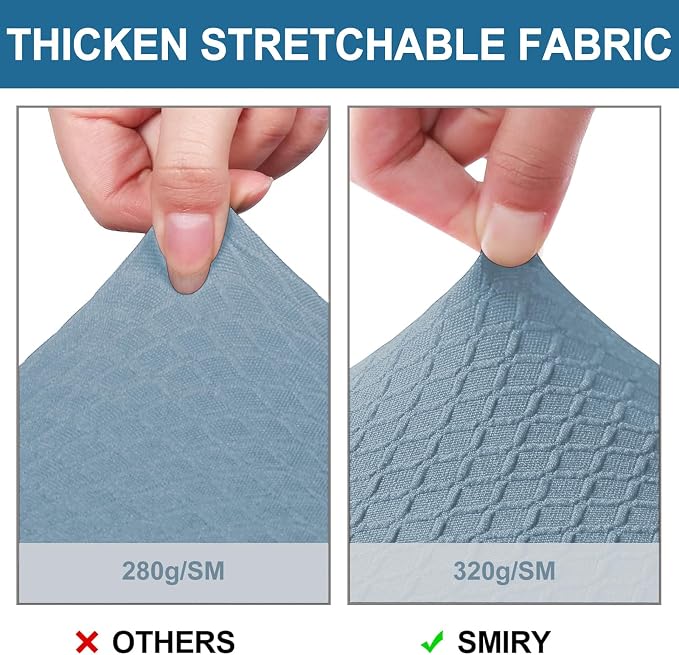 Smiry Waterproof Seat Covers for Dining Room Chairs Set of 2, Stretch Jacquard - Image 4