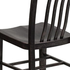 Flash Furniture Commercial Grade Black-Antique Gold Metal Indoor-Outdoor Chair - Image 6