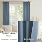 2 PCs Dusty Blue Pleat Wide Drapes - Image 6