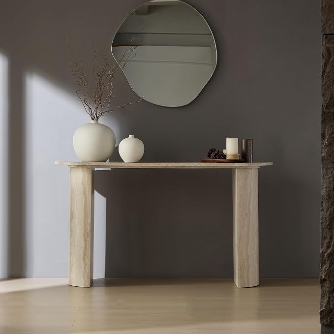 55.12" Faux Marble Pattern Entryway Table by HanStrong