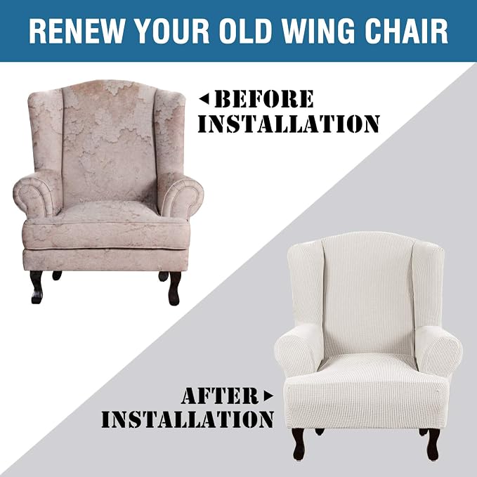 H.VERSAILTEX Wing Chair Slipcover Chair Covers - Image 4