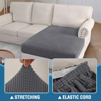 H.VERSAILTEX Sectional Couch Covers 1 Piece Chaise Slipcover L Shape Separate - Image 6