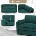 Classic Chenille Sofa Set with 2 Extra Armrest Pillows, Loveseat and 3-Seat - Image 4