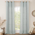 Greyish Blue Linen Curtains 84 Inch Length by LAMIT