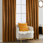 MIULEE Velvet Curtains 52x96 inches 2 Panels Gold Brown Blackout Curtains | - Image 7