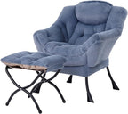 Welnow Lazy Chair with Ottoman, Modern Accent Chair with Armrests and a Side by LifeGetsBetterWithWelnow