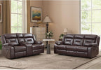 EBELLO Manual Recliner Sofa Set, Faux Leather Reclining Living Room Furniture by EBELLO