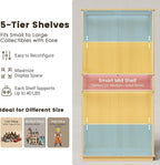 Display Cabinet with Glass Doors & LED Lights, 5 Tier Lighted Display Case - Image 4