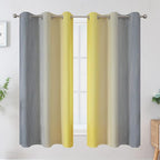 Yellow and Grey Ombre Blackout Curtains - Image 2