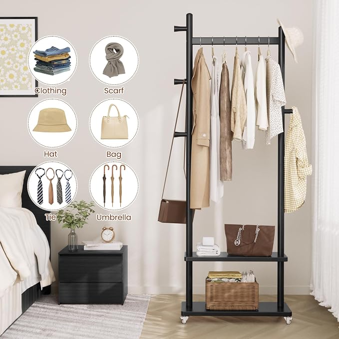 Taitiy Coat Rack Freestanding Clothing Rack - Image 3