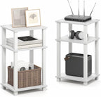 Furinno JUST Side Table Set of 2, 3-Tier Open Shelf Modern End Table, Toolless by Furinno-FitsYourSpaceFitsYourBudget