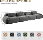 Boneless Sectional Couch, No Assembly Required, 152.7” Modular Cloud Sofa - Image 3