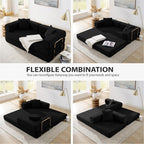 4-in-1 Folding Convertible Sofa Bed, 78 Inch Boneless Couch - Image 3