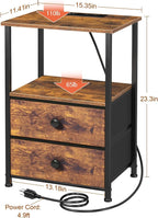 LOAKEKEL Night Stand Set 2, Nightstand - Image 3