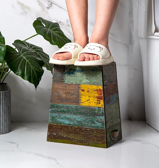 TIMRIS Small Wood Trash Can Wastebasket, Farmhouse Rectangular Garbage Can - Image 8