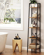 Hzuaneri Ladder Shelf, Bookshelf Bookcase, Freestanding Corner Storage Shelve - Image 5