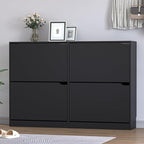 BORNOON Shoe Cabinet with 4 Flip Drawers, Narrow Hidden Shoe Storage Cabinet - Image 3