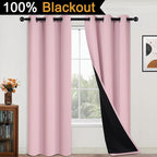Yakamok Pink 100% Blackout Curtains 84 Inches Long - Image 2