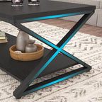 HSH Black Coffee Table Modern, 47 Inch Simple Rectangle Cocktail Table - Image 6