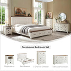 T4TREAM Farmhouse Nightstand Set of 2, Rustic End Table - Image 6
