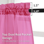 Sheer Curtains 84 Inches Long 2 Panels Set, Light Filtering Transparent - Image 2