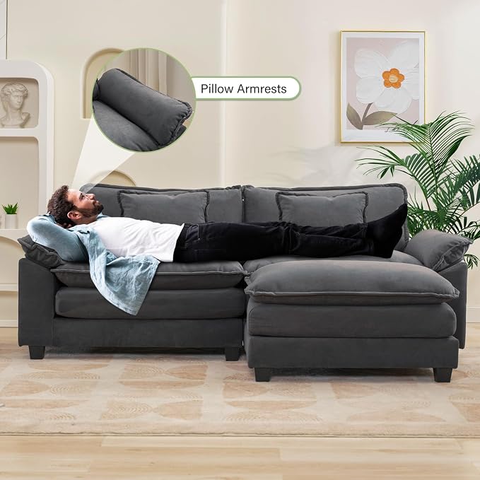 Oprisen 86" Modular Sectional Sofa, Comfy Cloud Couch Sectional Sofa - Image 5
