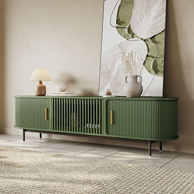 POVISON Fully-Assembled Modern Green TV Stand by POVISON