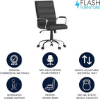 Flash Furniture Whitney Mid-Back Swivel LeatherSoft Desk Chair - Image 4