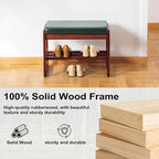 SOBIBO Solid Wood Shoe Bench, 2-Tier Wooden Entryway Bench, Modern Shoe Rack - Image 5