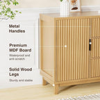47.2" W Storage Cabinet with 3 Drawers, Fluted Buffet Cabinets with Storage - Image 3