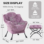 Tiita Lazy Chair with Ottoman, Comfy Leisure Sofa Armchair with Ottoman - Image 2