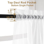 Chyhomenyc White Sheer Curtains 54 Inch Long 2 Panels - Image 8