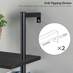 HOOBRO DIY Ladder Shelf, 6-Tier Wooden Wall Mounted Bookshelf, Narrow Bookcase - Image 6