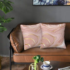 Pink and Gold Marble Throw Pillow Covers 18x18 Inch Set of 2, Abstract Art - Image 7