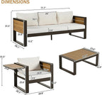 4-Piece Patio Conversation Set, Aluminum Frame Outdoor Patio Furniture Set w/ - Image 3