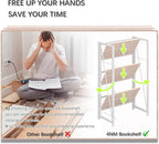 4NM No Assembly Folding Bookshelf Storage Shelves 3 Tiers Vintage Bookcase - Image 6