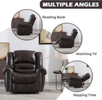 CANMOV Leather Recliner Chair Set of 2, Classic and Traditional Manual Recliner - Image 4