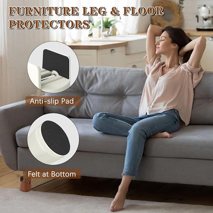 Heavy Duty Bed Risers, Furniture Height Extenders Lifts 2.36"-3.15" Storage - Image 5