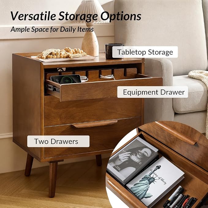 HULALA HOME 2 Drawer End Table - Image 3