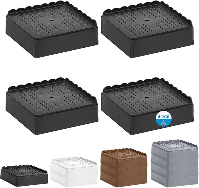 Bed Risers 1 inch, 2 inch, 3 inch, 4 inch Heavy Duty, Adjustable Furniture Riser by EGTTGIN