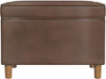 HomePop - Dinah 24" Storage Ottoman- Brown Faux Leather by HomePop
