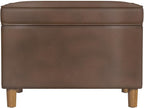 HomePop - Dinah 24" Storage Ottoman- Brown Faux Leather by HomePop