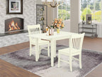 East West Furniture NDNO3-LWH-W 3 Piece Dining Room Table Set Contains a - Image 2