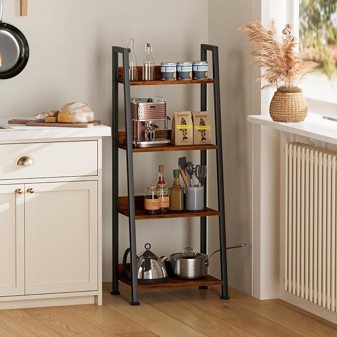 Furologee 4-Tier Ladder Shelf, Ladder Bookshelf - Image 5