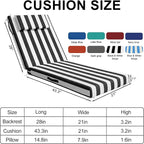 Outdoor Chaise Lounge Cushions, 71x21 Inch Olefin Water & Fade Resistant Pool - Image 3