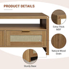 Garvee Boho Coffee Table with Storage, 2 Tiers Wooden Center Coffee Table - Image 6