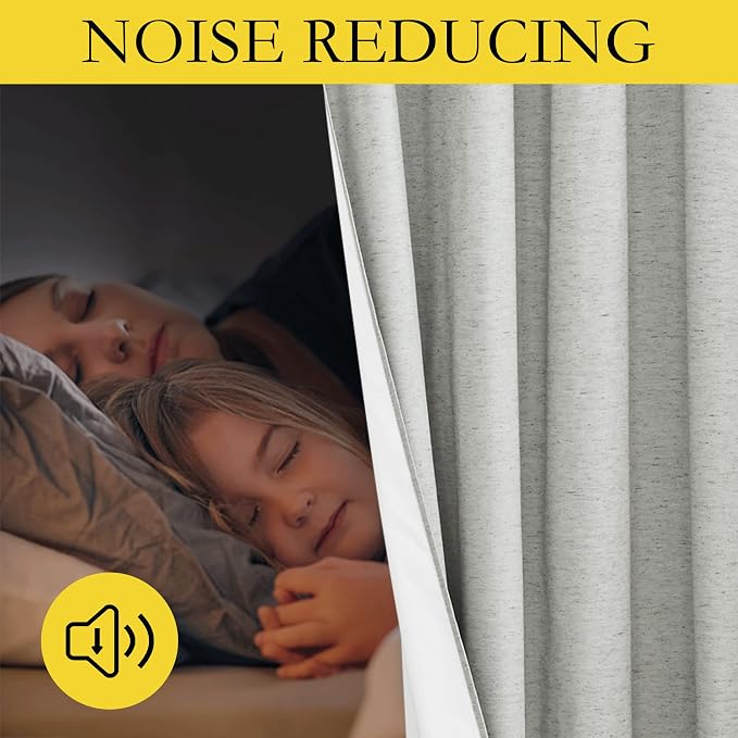 NICETOWN Grey Full Shade Cold Reducing Curtain Panels, 52 x 63 inch, Pair of - Image 3