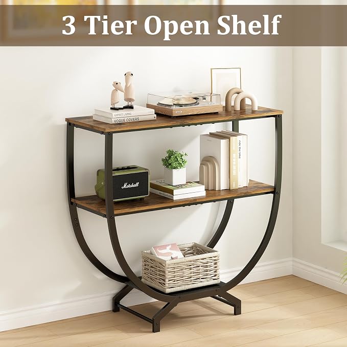 GILLAS 3 Tier Console Tables, Sofa Table Behind Couch, Industrial Entryway - Image 5