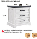ACCOHOHO Farmhouse Nightstands Set of 2, 22 Inch Wide End Table - Image 3